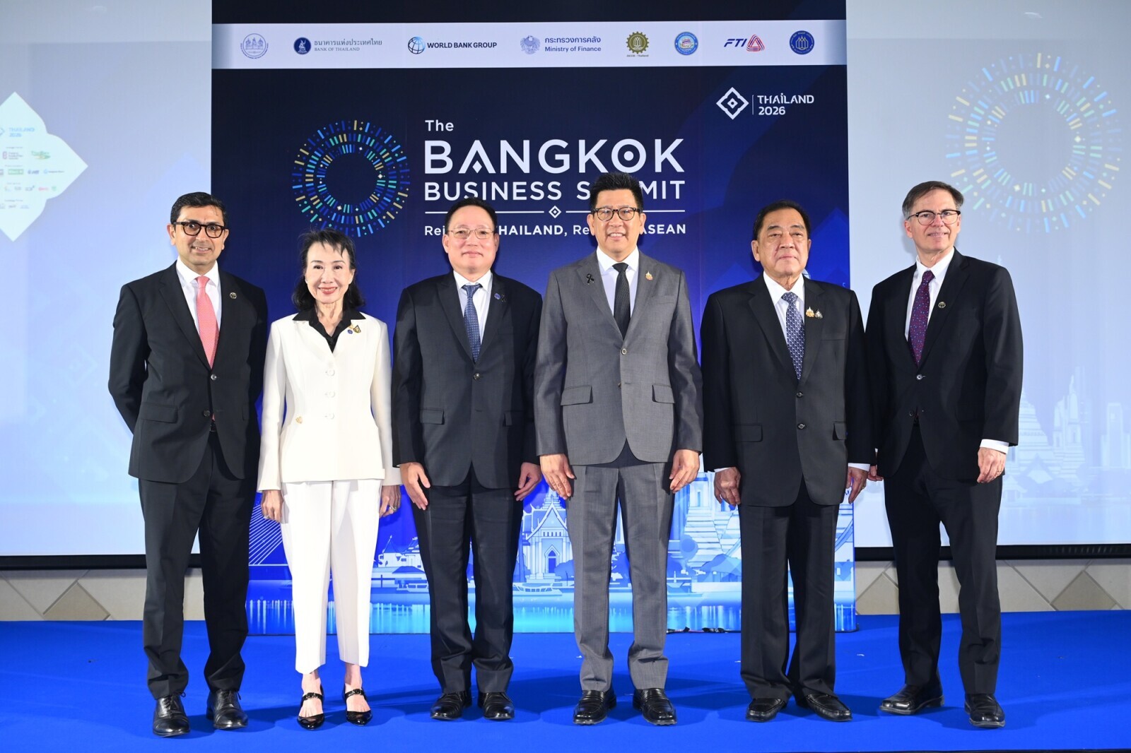 Public and private sector leaders at the closing of the Bangkok Business Summit 2026, Queen Sirikit National Convention Center.