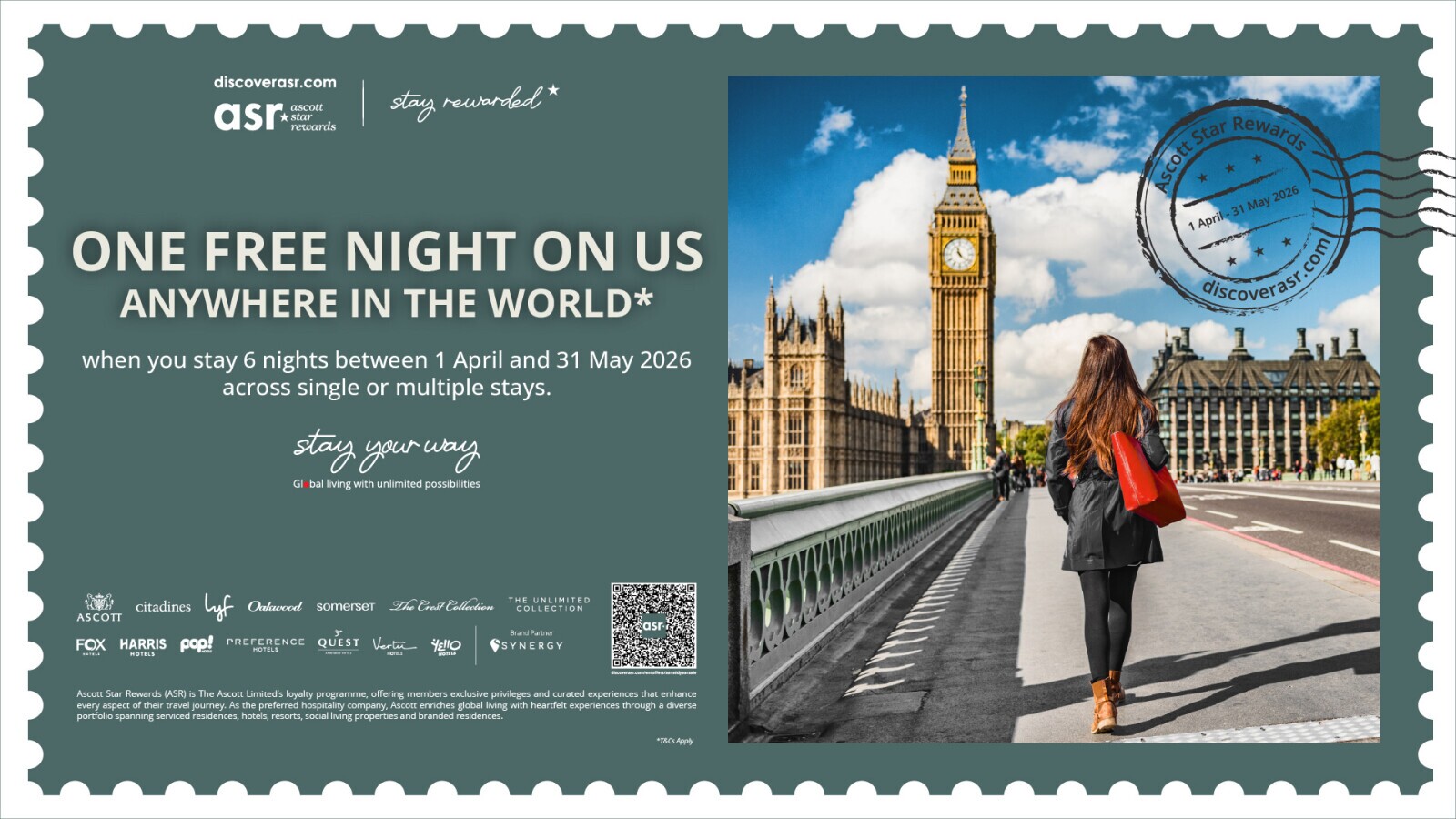 Ascott Star Rewards invites members to celebrate its 7th anniversary — offering a complimentary free night with a minimum of six qualifying nights across participating ASR properties from April to May 2026.