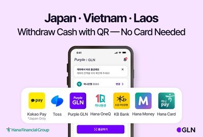 (Photo) GLN-connected partner apps supporting QR-based ATM withdrawals in Japan, Vietnam, and Laos (PRNewsfoto/GLN International)