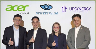 From left to right: Acer Medical Chairman and CEO Allen Lien; Neweye CEO MR. SOMYOT PONGSANGIAM; Neweye Vice President MRS. SURATTANA PONGSANGIAM; and Univision Taiwan General Manager Bryan Chiu.