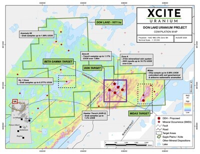 Don Lake compilation map (CNW Group/Xcite Uranium Inc.) Don Lake compilation map (CNW Group/Xcite Uranium Inc.)