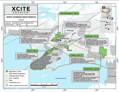 North Athabasca basin projects (CNW Group/Xcite Uranium Inc.) North Athabasca basin projects (CNW Group/Xcite Uranium Inc.)