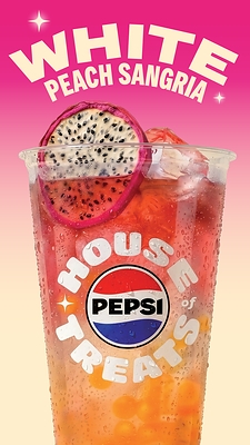Pepsi “House of Treats” will begin rolling out from June 2026, debuting a diverse menu of crafted drinks spanning distinct flavour profiles including Yuzu Lychee and White Peach Sangria. Pepsi “House of Treats” will begin rolling out from June 2026, debuting a diverse menu of crafted drinks spanning distinct flavour profiles including Yuzu Lychee and White Peach Sangria.