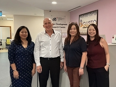 Haleon and A*STAR IHDP are expanding their collaboration to study the effects of multivitamin and mineral on Asian women, an often under-represented group in global nutrition research. In photo (L-R): Dr Mya Thway Tint, Principal Investigator at A*STAR IHDP; Dr Johan Eriksson, Executive Director at A*STAR IHDP; Alicia Ng, APAC & ISC R&D Lead at Haleon; and Dr Sheryl Tan, APAC & ISC Medical and Scientific Affairs Lead at Haleon. Haleon and A*STAR IHDP are expanding their collaboration to study the effects of multivitamin and mineral on Asian women, an often under-represented group in global nutrition research. In photo (L-R): Dr Mya Thway Tint, Principal Investigator at A*STAR IHDP; Dr Johan Eriksson, Executive Director at A*STAR IHDP; Alicia Ng, APAC & ISC R&D Lead at Haleon; and Dr Sheryl Tan, APAC & ISC Medical and Scientific Affairs Lead at Haleon.