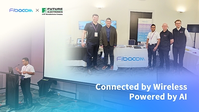 Representatives from Fibocom and Future Electronics pose for a group photo at the Future Supplier Tech Fest Australia 2026 in Sydney, showcasing their collaboration to accelerate IoT innovation.