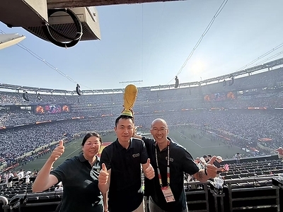 Selina Zhou (L) and the CSTS team achieved the highest hospitality sales in World Cup history for Greater China, photographed at the FIFA World Cup 2026 final match on July 19, 2026, at the New York New Jersey Stadium Selina Zhou (L) and the CSTS team achieved the highest hospitality sales in World Cup history for Greater China, photographed at the FIFA World Cup 2026 final match on July 19, 2026, at the New York New Jersey Stadium